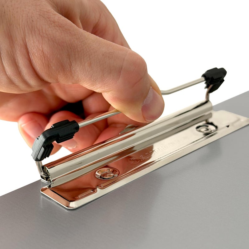 Saunders Metal Clipboard with Storage, Silver Dual Layer Nursing Clipboard Folio, Letter Size Paper Organizer, Slim Steel Clip, Form Holder Clip Board for Office, School & Work - Made in USA - Image 4